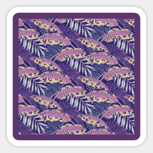 Lilac Leopard Banana Leaves Sticker